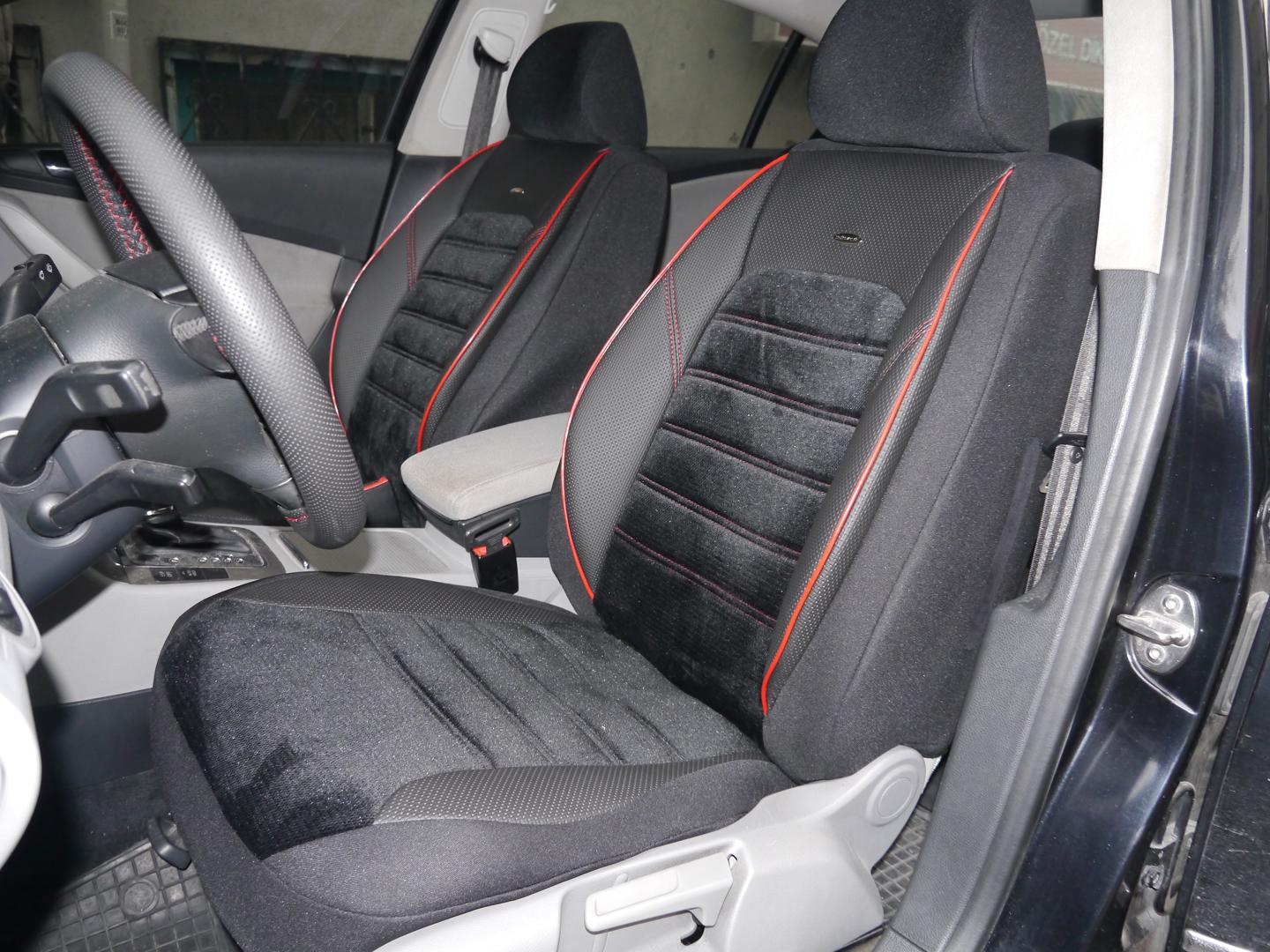 Sitzbezüge Schonbezüge für VW Passat Variant(B4) schwarz-weiss V18